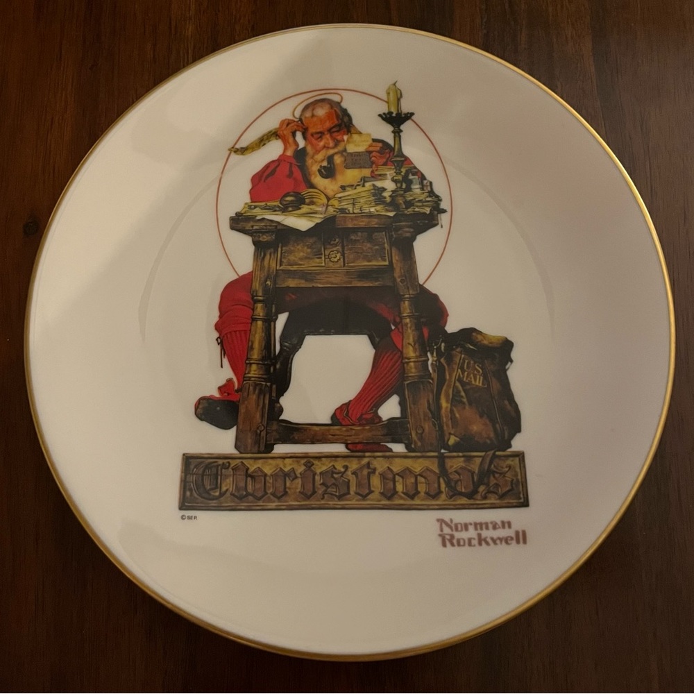 Norman Rockwell "Letter to Santa" 1980 Gorham Christmas Plate